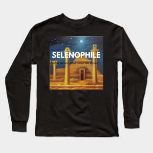 selenophile moon lover definition sticker Long Sleeve T-Shirt